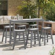 vidaXL Trädgårds Bar Set 6 pcs Ljusgrå HDPE