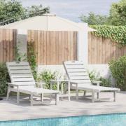 vidaXL Trädgårdsloungemöbler 2 pcs Vit 53 x 195.5 x 30 cm polyeten