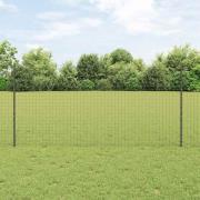 vidaXL Staketstolpar 44 pcs Grå 160 cm Stål