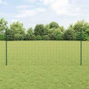 vidaXL Staket med stolpar Grön 1.2 x 10 m Stål