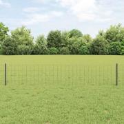 vidaXL Staket med stolpar Grå 0.4 x 50 m Stål