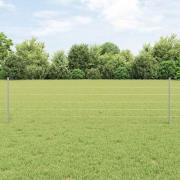 vidaXL Staket med stolpar Silver 0.6 x 25 m Stål