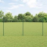 vidaXL Staket med stolpar Grön 1.4 x 10 m Stål
