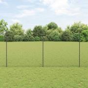 vidaXL Staket med stolpar Grå 1.5 x 10 m Stål