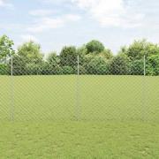 vidaXL Staket med stolpar Silver 1.5 x 10 m Stål