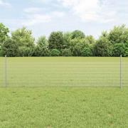 vidaXL Staket med stolpar Silver 0.5 x 10 m Stål