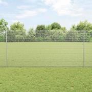 vidaXL Staket med stolpar Silver 1.2 x 10 m Stål