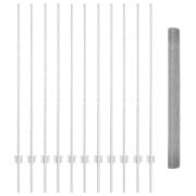 vidaXL Staket med stolpar Silver 1.4 x 25 m Stål