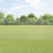vidaXL Staket med stolpar Silver 1.5 x 50 m Stål