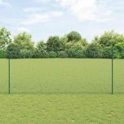 vidaXL Staket med stolpar Grön 1.4 x 10 m Stål