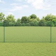 vidaXL Staket med stolpar Grön 1.4 x 25 m Stål