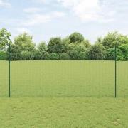vidaXL Staket med stolpar Grön 1.6 x 25 m Stål