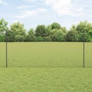vidaXL Staket med stolpar Grå 1.2 x 25 m Stål