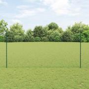 vidaXL Staket med stolpar Grön 1.5 x 25 m Stål