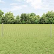 vidaXL Staket med stolpar Silver 0.5 x 10 m Stål