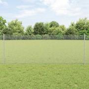 vidaXL Staket med stolpar Silver 0.8 x 10 m Stål
