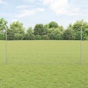 vidaXL Staket med stolpar Silver 1.2 x 10 m Stål