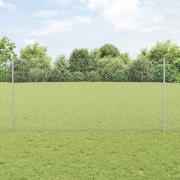 vidaXL Staket med stolpar Silver 1.2 x 50 m Stål
