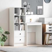 vidaXL Skrivbord med förvaring med låda 2 pcs Vit 45,5 x 34 x 127 cm
