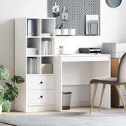 vidaXL Skrivbord med förvaring med låda 2 pcs Vit 90 x 50 x 76 cm