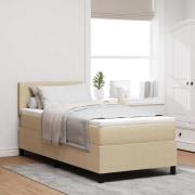 vidaXL Bäddfjäder Ljusgrå och vit. 203 x 90 x 88 cm Mockatyg