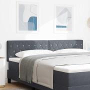 vidaXL LED huvuddyna med LED-ljusslingor Mörkgrå 180 cm Sammet