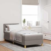 vidaXL Bäddfjäder med kudde med huvudgavel Taupe 80 x 200 cm tyg