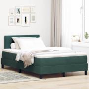 vidaXL Bäddfjäder med madrass Mörkgrön 120 x 190 cm Sammet