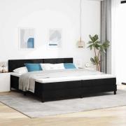 vidaXL Bäddfjäder med madrass med led Svart 200 x 200 cm tyg