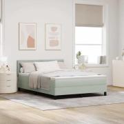 vidaXL LED Box Säng med madrass med led Ljusgrå 140 x 200 cm Sammet