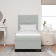 vidaXL LED Box Säng med madrass Ljusgrå 100 x 200 cm tyg