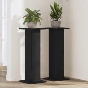 vidaXL Växtställ 2 pcs Svart ek 30 x 30 x 80 cm Konstruerat trä