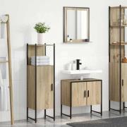 vidaXL Badrumsmöbelset 3 pcs Brun 60 x 33 x 60 cm Konstruerat trä