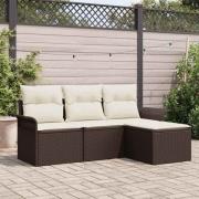 vidaXL Trädgårdsoffset 4 pcs Brun 55 x 55 x 37 cm konstrotting