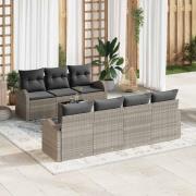 vidaXL Trädgårdsoffset 8 pcs Ljusgrå 55 x 55 x 37 cm konstrotting