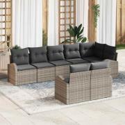 vidaXL Trädgårdsoffset med kudde 8 pcs 289 x 124 x 85 cm Poly rattan