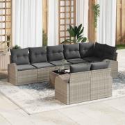 vidaXL Trädgårdsoffset med kudde 9 pcs 289 x 124 x 85 cm Poly rattan