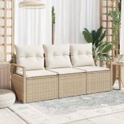 vidaXL Soffset 3 pcs Beige konstrotting