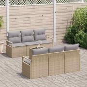 vidaXL Trädgårdsoffset 7 pcs Beige och Grå 55 x 55 x 37 cm