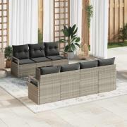 vidaXL Trädgårdsoffset 8 pcs Ljusgrå 55 x 55 x 37 cm konstrotting