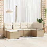 vidaXL Trädgårdsoffset 8 pcs Beige Poly rattan