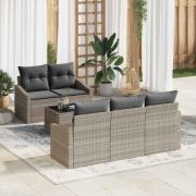 vidaXL Trädgårdsoffset med kudde 6 pcs Ljusgrå 55 x 55 x 37 cm