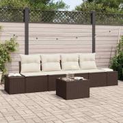 vidaXL Trädgårdsoffset 5 pcs Brun, krämfärgad 55 x 55 x 37 cm