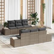 vidaXL Trädgårdsoffset 7 pcs Grå Poly rattan