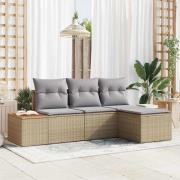vidaXL med kudde Justerbar 4 pcs Beige 239 x 117 x 37 cm