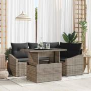vidaXL Trädgårdsoffset med kudde 5 pcs Grå 100 x 55 x 73 cm