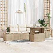 vidaXL Trädgårdsoffset 5 pcs beige och gräddvit 100 x 55 x 73 cm