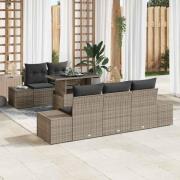 vidaXL Trädgårdsoffset med kudde 6 pcs Grå 100 x 55 x 73 cm