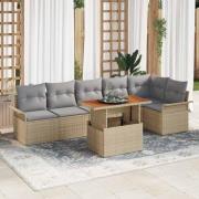 vidaXL Trädgårdsoffset 7 pcs beige och ljusgrå 100 x 55 x 73 cm