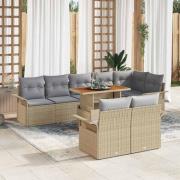vidaXL Trädgårdsoffset 9 pcs beige och ljusgrå 100 x 55 x 73 cm